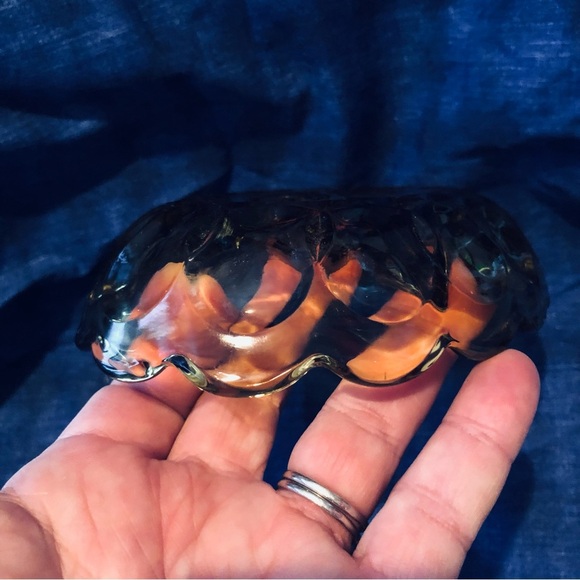 Anchor Hocking Amber Glass Divided Dish Fairfield pattern - Picture 3 of 8